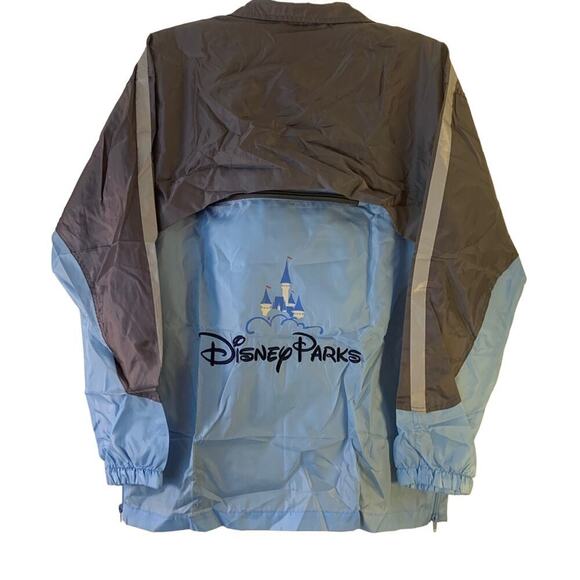 DISNEY PARKS Unisex Adult Blue/Grey Rain Jacket with Fold Up Pouch / Size: XS-S - Picture 2 of 11